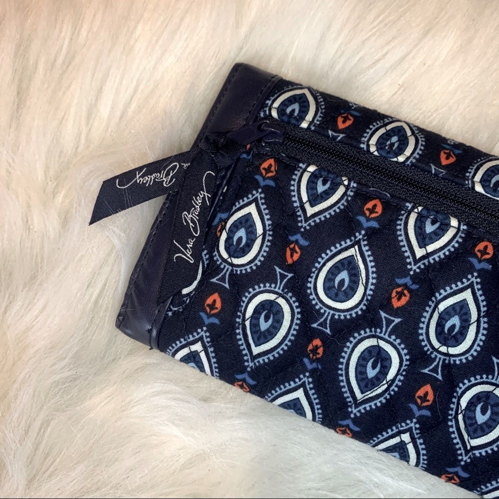 Vera Bradley Quilted Navy Blue Trifold Wallet